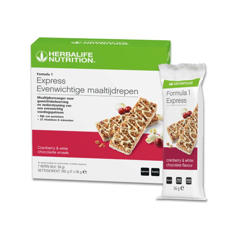 Herbalife F1 Express maaltijdrepen - Cranberry witte chocolade